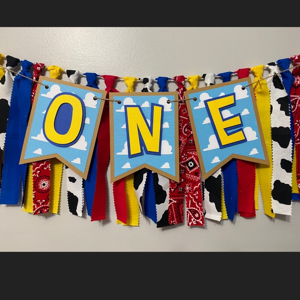 Toy story high chair banner *one toy story banner*